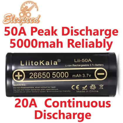 26650 Lii-50A 5000mAh Li-ion 3.7v Rechargeable Battery Powerful Torch eBike UK