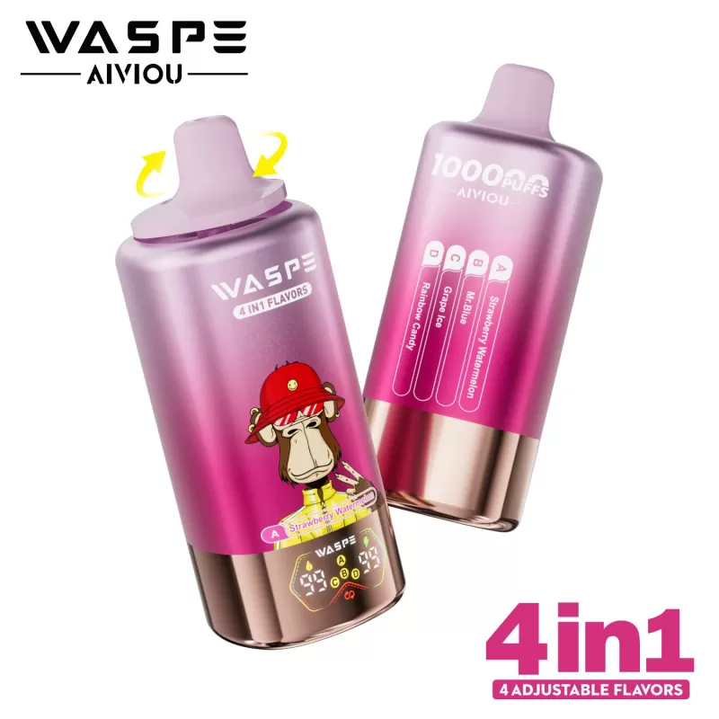WASPE 100000 Puffs | WASPE 100K 4in1 Flavor Disposable Vape | Vaper WASPE 100000 Rechargeable Vape Pen