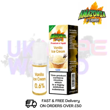Amazonia 10ml Vanilla Ice Cream Eliquid Only £2.99 (PCS)