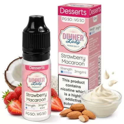 Almond, Coconut, Cream, Strawberry Freebase Nicotine E-Liquid by Dinner Lady
