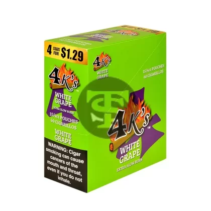 4 Kings Cigarillos 15 Packs of 4 White Grape, $1.29 pre-price