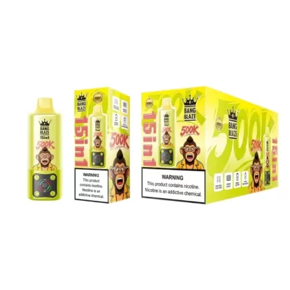 BANG BLAZE 500K 15 In 1 Multi Flavor Puff 500000 Mesh Coil LED Smart Disposable Vape