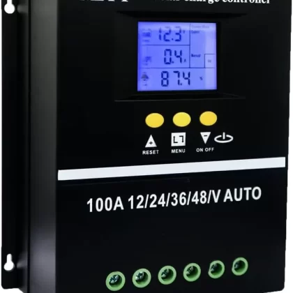 100A MPPT Solar Charge Controller 12V 24V 36V 48V LCD Display Battery Intelligent Regulator Max 100V Input Dual USB for Lead-Acid/Lithium...