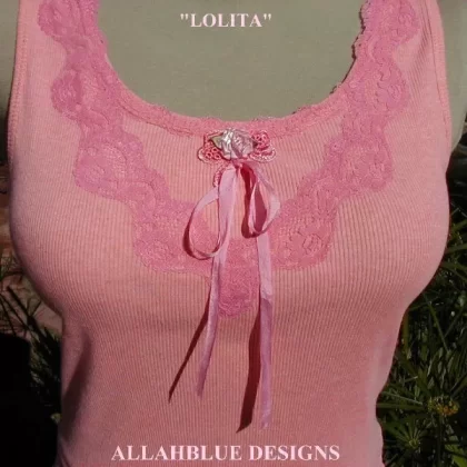~LoLiTa~ Peachy/Coral SIMPLE lace Tank by ALLAHBLUE