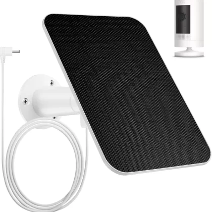 4W Solar Panel Compatible with Ring Spotlight Cam Battery & Stick Up Cam Battery, IP65 Waterproof Solar Panel for Ring Camera with 13Ft/4M Cable Power Your Ring Surveillance Cam Continuously (1 Pack)