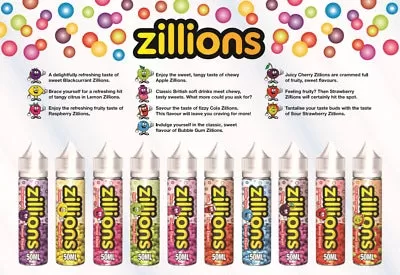 Zillions Vape E Liquid 50ML 70/30 Mix – Premium Flavours at £4.98
