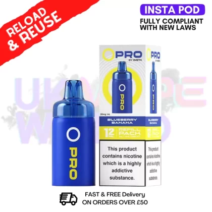 20MG Blueberry Banana Insta O Pro Refil Pack (12ML)