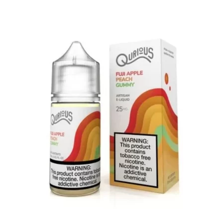$5.50 – Fuji Apple Peach Gummy by Qurious Synthetic Salt 30ml