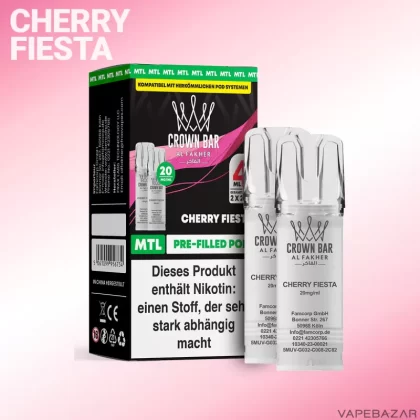 Al Fakher Pods Crown Bar 600 – MTL 20mg – Cherry Fiesta