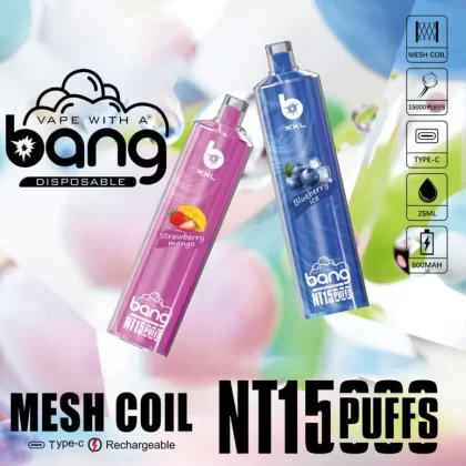 Bang Shisha 15K Xxl Disposable Vape Wholesale | 25ml Capacity, Mesh Coil, Rechargeable, Shisha Hookah Style
