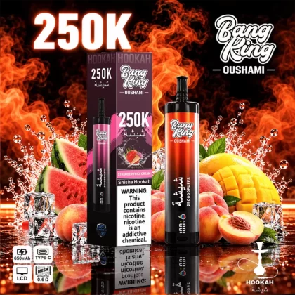 Bang King Oushami 250K Disposable Vape – Ultra High-Capacity Smart Screen Desktop Hookah Vape