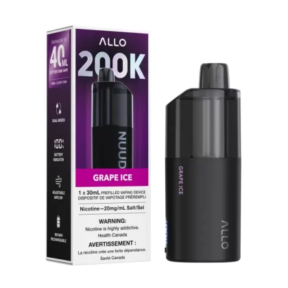 ALLO NUUD 200K Disposable Vape - Grape Ice (30mL)