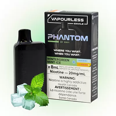 Wintergreen Ice Phantom Invisible Vapour 8ML 14K Disposable By Envi