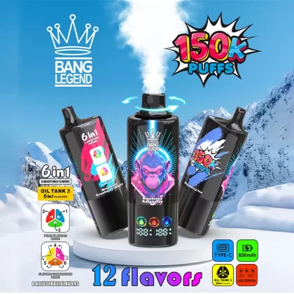 Bang Legend 150K | 150000 puffs, 6 options in one, long-lasting, multi-option, disposable vape | Aiviou Vapes