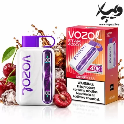 پاد یکبار مصرف وزول استار ۴۰۰۰۰ پاف طعم گیلاس کولا | Vozol Star 40000P 5% Cherry Cola