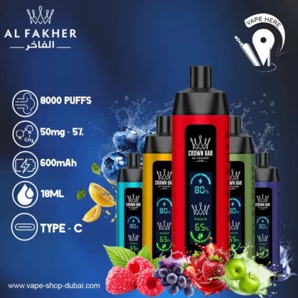 Al Fakher Shisha Crown Bar 8000 & 8000 PRO #