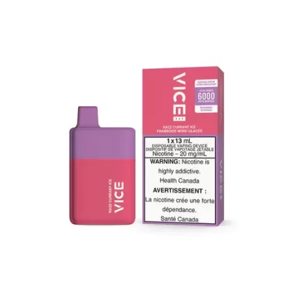 Vice Box Rechargeable Disposable Vape - 6000 Puffs - Razz Currant Ice