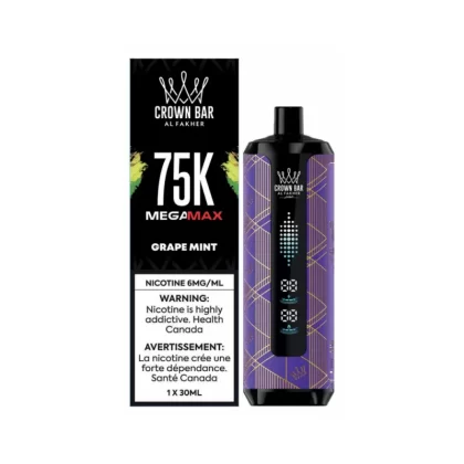Al Fakher Crown Bar Mega Max 75k Disposable Vape - Grape Mint