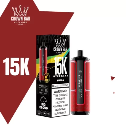 Al Fakher Crown Bar Hypermax 15K Rechargeable Disposable Vape Wholesale 15000 Puffs