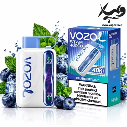 پاد یکبار مصرف وزول استار ۴۰۰۰۰ پاف طعم بلوبری نعناع | Vozol Star 40000P 5% Blueberry Mint