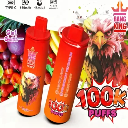 Bang King Triple 100K Puffs Disposable Vape Wholesale | 3-in-1 Option switch, Triple Option, Rechargeable