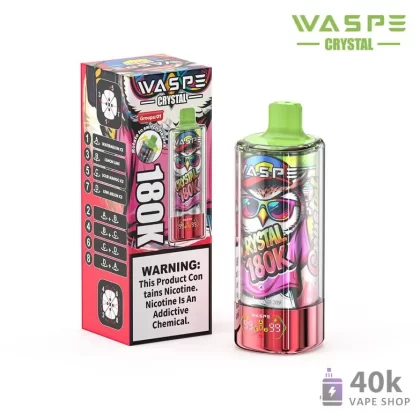 Waspe Crystal 180000 Disposable Vape – 180K Puffs, 8-in-1 Flavors