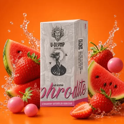 سالت وی الیمپ توت فرنگی هندوانه آدامس | V-OLYMP Strawberry Watermelon Bubblegum