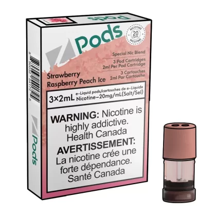 Z POD 2% 3 X 2ML – STRAWBERRY RASPBERRY PEACH ICE