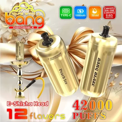 Bang E-Shisha Head 42k Puff Gold LED Display Vape