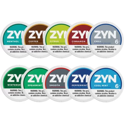 ZYN Nicotine Pouches (5-Can Pack) - EU - Cool Blueberry Medium (20ct Can) 6mg
