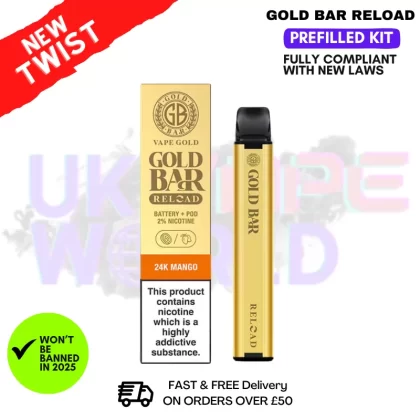 24K Mango Gold Bar Reload Prefilled Pod Kit
