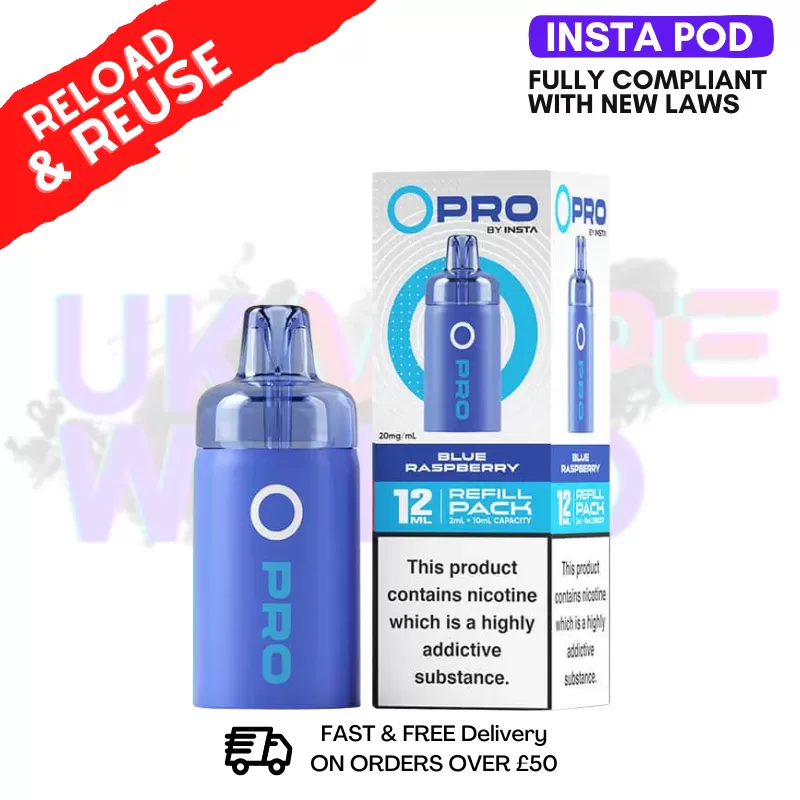 20MG Blue Sour Raspberry Insta O Pro Refil Pack (12ML)
