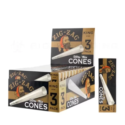 Zig-Zag® | Ultra Thin Pre Roll Cones King Size 3-Pack | 109mm – Classic White – 24 Count