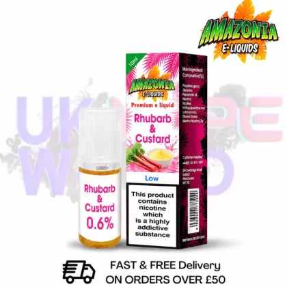 Amazonia 10ml Rhubarb Custard Eliquid Only £2.99 (PCS)