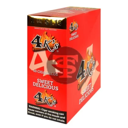 4 Kings Cigarillos 15 Packs of 4 Sweet Delicious, Pre-Priced $1.19