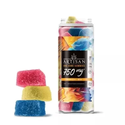 25mg HHC Cube Gummies – Tropical Mix – Artisan