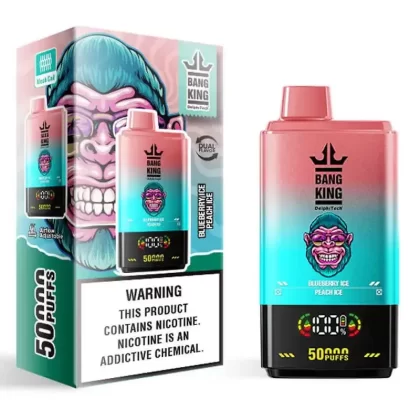 Bang King 50000 50k Puffs 2% 3% 5% Nicotine Double Taste LCD Display Disposable Vape