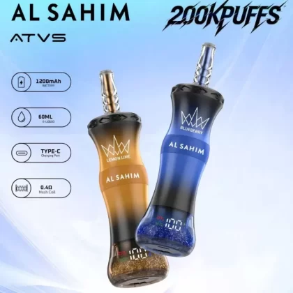 ATVS AL SAHIM 200K Puffs Disposable Vape Wholesale | 20ml Capacity, 0.6Ω Mesh Coil, 1200mAh Battery, Type-C Rechargeable