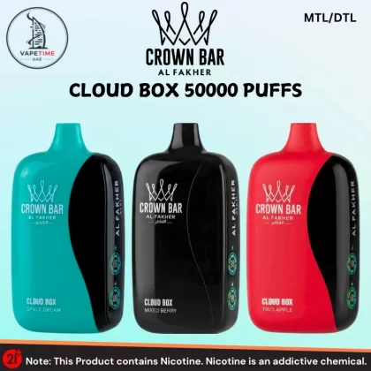 Al Fakher Crown Bar Cloud Box 50000 Puffs 20mg Rechargeable Vape