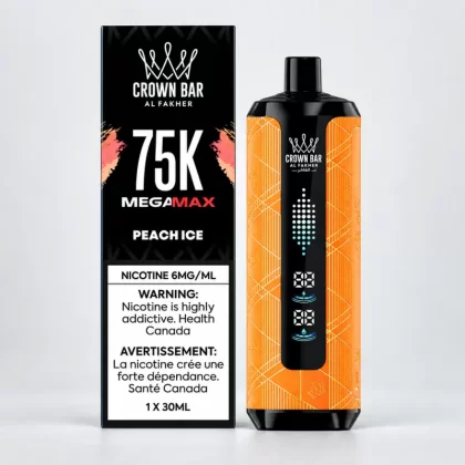 Al Fakher Crown Bar Mega Max 75K Peach Ice – 75,000 Puffs