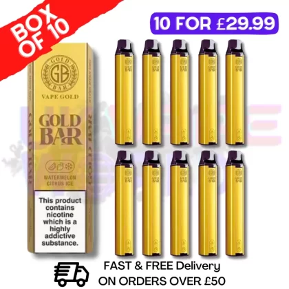 Watermelon Citrus ICE - Gold Bar 600Puff Box of 10