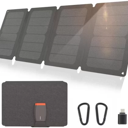 36W Solar Panel with Type-C PD 3.0/USB QC 3.0 Fast Charging, Portable Solar Panel Charger US Solar Cell Compatible with Smartphone Tablet Powerbank