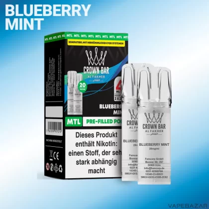 Al Fakher Pods Crown Bar 600 – MTL 20mg – Blueberry Mint