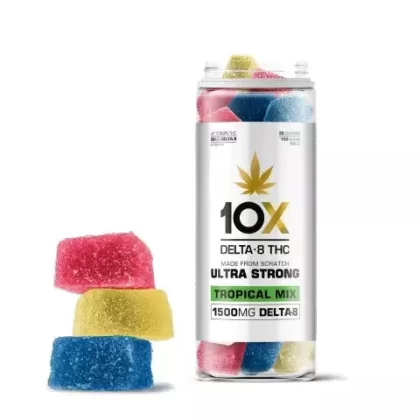 50mg Delta 8 THC Gummies – Tropical Mix – 10X