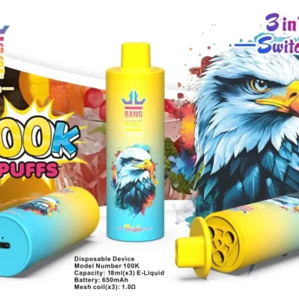 Bang King Triple 100000 Puffs 10k Disposable Vape | 54ml 3-Flavor System | 0%-5% Nicotine