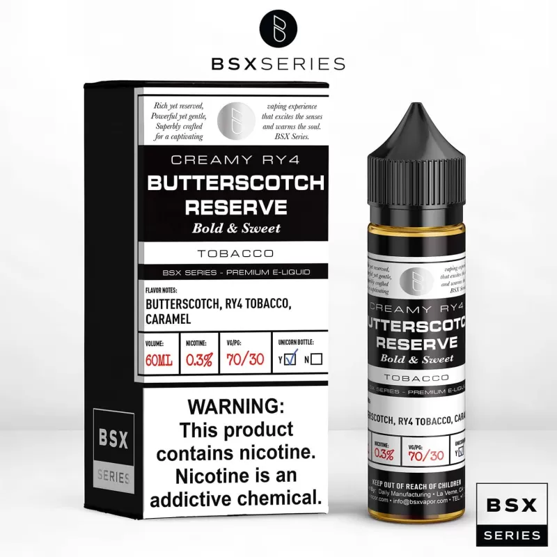 Butterscotch Reserve BSX Series by Glas E-Liquid – 60mL