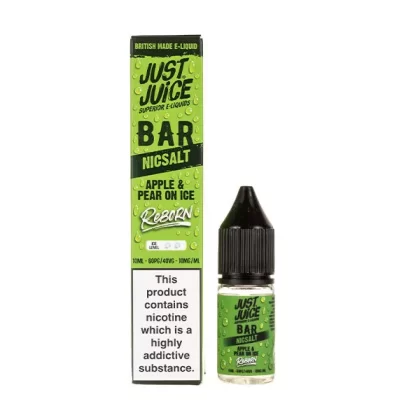 Apple & Pear on Ice Bar Reborn Nic Salt E-Liquid by Just Juice