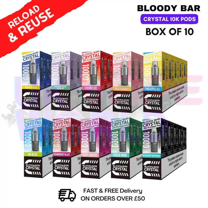 Bloody Bar Crystal 10K Replacement Pods Box Of 10