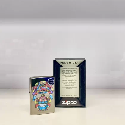 Zippo Lighter-Mushroom Skull Case