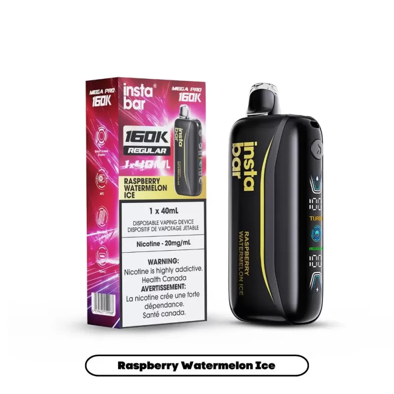 Raspberry watermelon Ice Insta Bar Mega Pro 160K Disposable Vape
